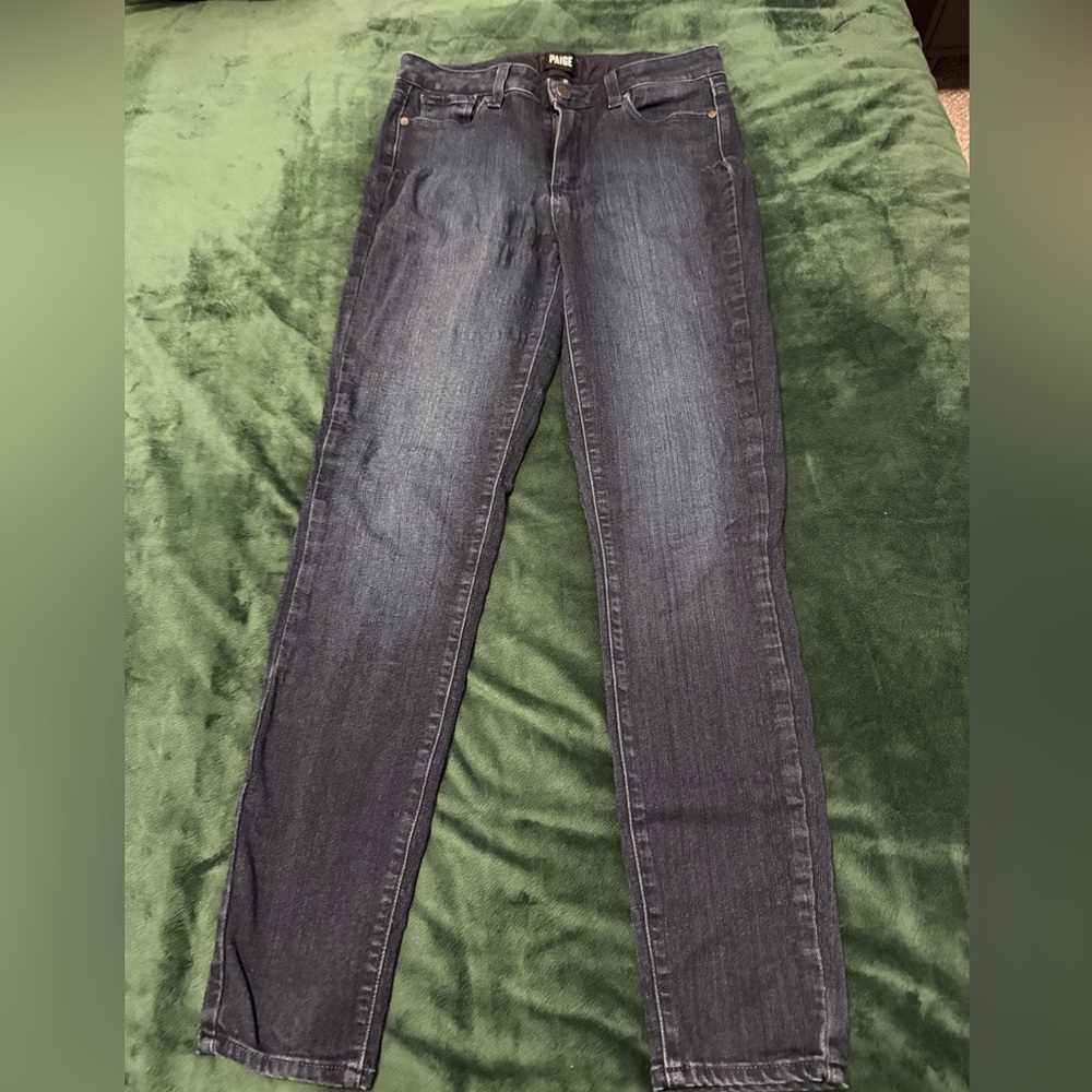 PAIGE Black Straight Leg Jeans Classic Style
